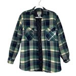 Vintage Ozark Trail Plaid Shirt Size Medium Jacket Quilted Green Navy Shacket Photo 7