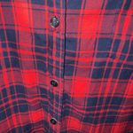 J.Crew Red and Navy Plaid Shirt cabincore Photo 2