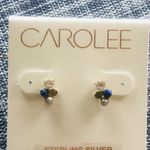 CAROLEE Stone & Freshwater Pearl Stud Earrings, Blue/Yellow/Gold, Pearl, NWT‎ Blue Photo 7