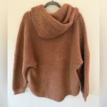 PINK - Victoria's Secret Victoria Secret PINK  brown teddy sherpa jacket half zip hooded large Photo 5