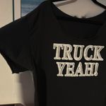 Crop wide neck oversized tee Truck Yeah Black Size XXL Photo 1