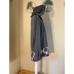 Altelime Gray Brown Plaid Lightweight Hooded Pullover Medium Gray Photo 3