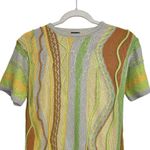 Bergati Womens Sz M Abstract Textured 3D Cable Knit Sweater Multicolor Neon 90s Yellow Size M Photo 1