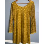 Comme Toi Lace Mustard Yellow Long Sleeve Shift Mini Dress Tunic Medium Photo 5