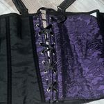 Corset style top purple/black damage zipper M Size M Photo 4