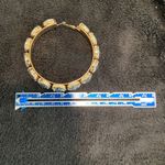 Elegant Exaggerated Chunky Gold Crystal Hoop Earrings Photo 2