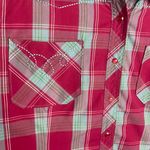 Bit and Bridle Women's Size L Pearl Snap Western Shirt Plaid Pink Embroidered Size L Photo 4