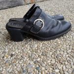 B.O.C Slip Ons Black Leather Upper Slip On Heels Photo 2