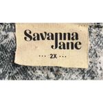 Savanna Jane Top Size 2X Black Long Sleeve Floral Animal Print Boho Embroidered Photo 4