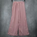 Pink Belted Wide Leg Boho Pull On Straight Leg Elastic Trousers Pant M Medium Photo 4