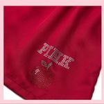 PINK - Victoria's Secret 🍎PINK VICTORIA’S SECRET Silky Pajama Shorts Red With Bling Apple & “PINK” Logo L Photo 1