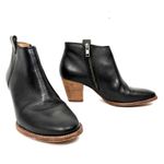 Madewell  Womens Billie Boots Black Leather Block Heel Side Zip Closure Size 7 Photo 1