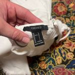 Forever 21  Ivory denim shred Lace-Up Dress Photo 4