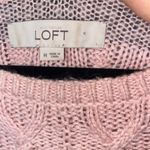 Loft Ann Taylor  Pink Cable Knit Striped Pullover Sweater Women's Size Medium Photo 3