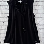 Calvin Klein  Women’s Business Casual Black Sleeveless Tank with Ruffle Detail Photo 0