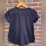 Tek Gear Large Womens Black Tee short sleeve black/gray/white vinyl front Photo 1