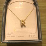 A New Day  NWT 14k Gold Dipped Bubble "R" Necklace 16/18" w/3" Extender Photo 2
