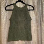 Wishlist olive green high neck knit wool blend top, size M Photo 2