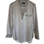 Gap women's size small long sleeve v-neck light faded gray tunic shirt Photo 5
