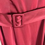 OnTwelfth Burgundy Belted Wide Leg Jumpsuit XL‎ Satin Puff Sleeve Formal Red Photo 8