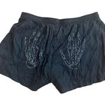 PINK - Victoria's Secret  Black Boxer Shorts Skeleton Hands Women's Large Photo 0
