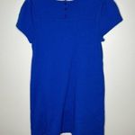 Anthropologie  Maeve Cobalt Cap Sleeve shift short dress back button size medium Photo 2