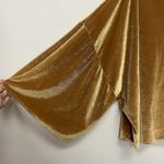 Urban Renewal  Mustard Yellow Velvet Blouse Top One Size Oversized Bell Sleeves Photo 3