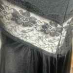 VTG Black Long Maxi Slip Dress Gown SM Lace Slinky Whimsigoth Glam Sexy Lingerie Photo 2