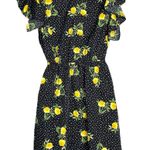 Hint of Blush Black Floral Short Sleeve Dress Large Photo 1