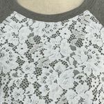 Charter Club Petite Small PS Sweatshirt Top Lace Accent Short Sleeve Crew Neck Photo 1