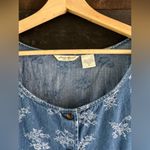 Eddie Bauer Vintage 90s Denim Embroidered Button Front Maxi Dress Size XL Tall Photo 5