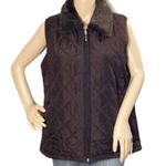 Carolyn Taylor Quilted Puffer Vest Faux Fu… Photo 0
