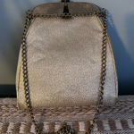 Vintage 1950s 1960s Gold Metallic Fabric Evening Bag Purse Pocketbook Photo 0