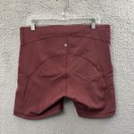 Lululemon Power Thru High Rise Shorts 6" Red Merlot Biker Athletic Women's 14 Photo 2