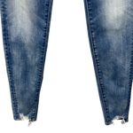 American Eagle  SZ 0 X-Long Jeggings Jeans Low-Rise Chewed Hems Whiskered Stretch Photo 2