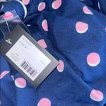 Kate Spade NWT  Short Sleeve Notch Collar Cropped Pajama Set Navy Pink Large Photo 6