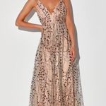 Lulus Lulu’s Luminous Night Taupe Glitter Sequin Maxi Dress, Size M, NWT Photo 14