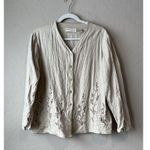 Studio Works Vintage Set Beige Dress Cardigan Lagenlook Embroidered Cottage Boho Beach Tan Photo 10