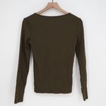American Giant Ribbed Square Neck Long Sleeve Top Olive Green Size S Photo 4