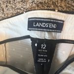 Lands' End Womens Size 12 Mid Rise Slim Leg Polka Dot Pants Black White Photo 1