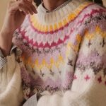 Sézane NWT CONSTANTIN JUMPER white Ecru Multicolor Italy sweater SZS bust37 SZ6 Photo 0