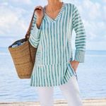 Soft Surroundings  The Ultimate Denim Pull On Straight Crop Comfort Waist Jeans Photo 0