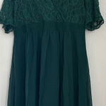NWT Pinup Fashion Cocktail Dresses Women Lace Top Chiffon Emerald Green Dress Size 14W Photo 0