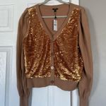 EXPRESS  holiday gold sequin soft sweater Photo 4