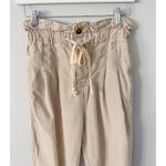 Free People Margate Beige Paperbag Waist Pleated Trouser Pants Photo 5