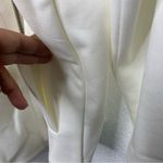 Eileen Fisher white flex tencel ponte round neck zip moto jacket size XL Photo 3