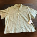Jane Ashley  Green Women's Size  2X-Large Short Sleeve  Button Up Shirt Linen ….. Photo 0