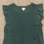 YA Los Angeles  Dark Green Ruffle Dress Medium Photo 1
