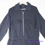 Eloquii New! black fleece zipped front elastic waist jumpsuit, size 18 Photo 3