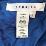Studio M‎ Silk Blend Dress Black Blue Size M Photo 6